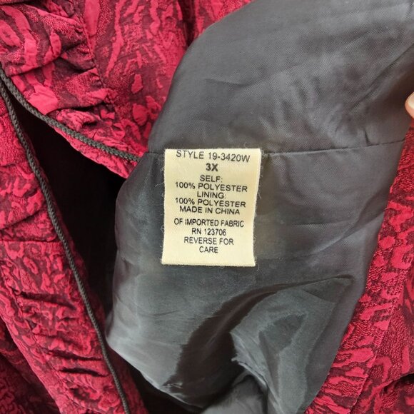 Vintage Lavender & Honey Dressy Jacket 3X Dark Red Textured Y2K Whimsigoth NEW - Picture 10 of 14